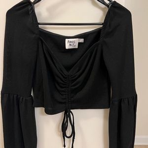 Princess Polly Jeppesen Top Black